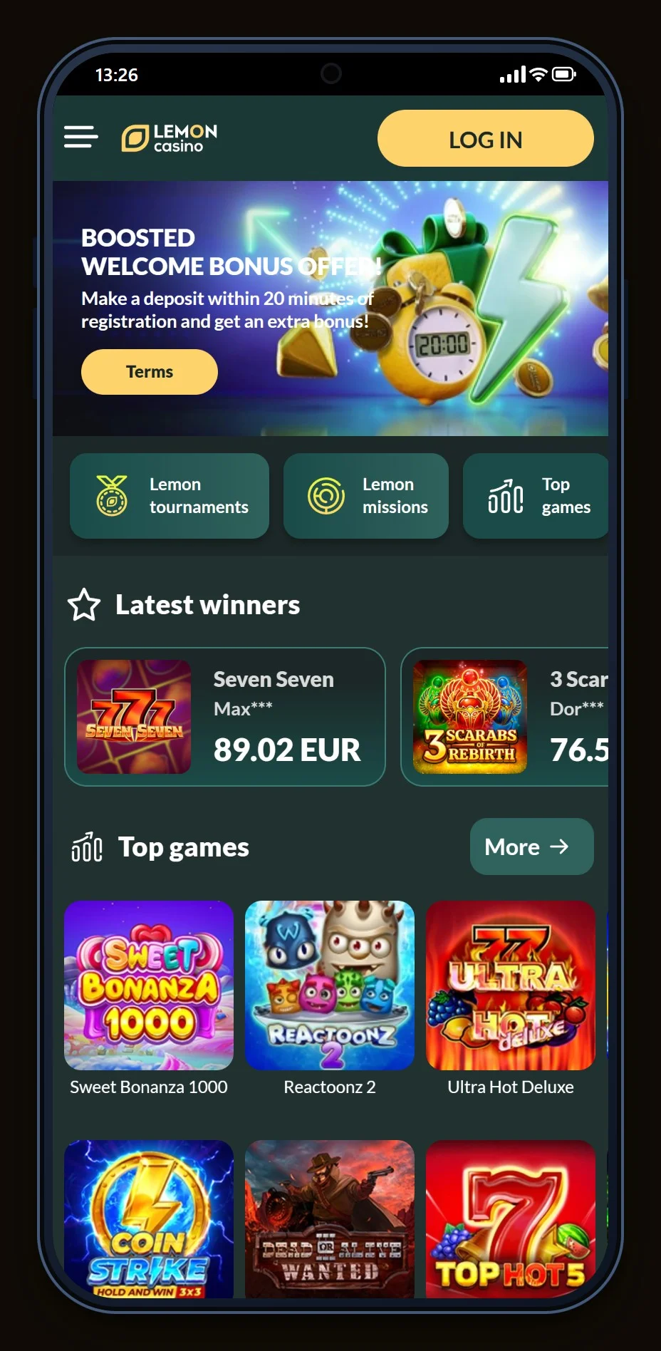 best jeton casinos nz: the Lemon Casino homepage