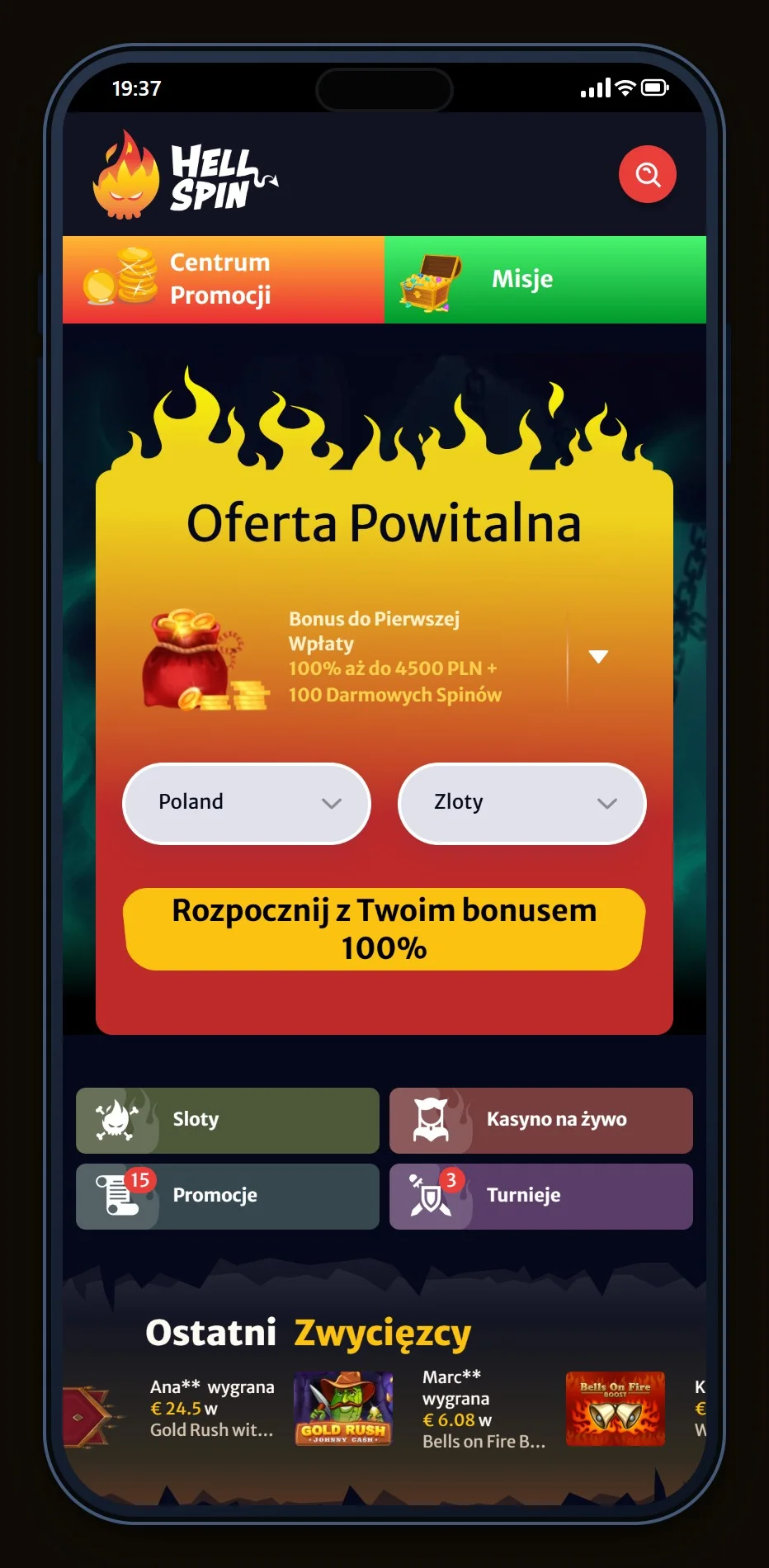 kasyno jeton: strona główna kasyna HellSpin
