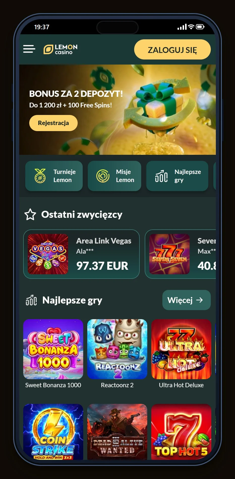 kasyna z jeton wallet: strona główna kasyna Lemon Casino