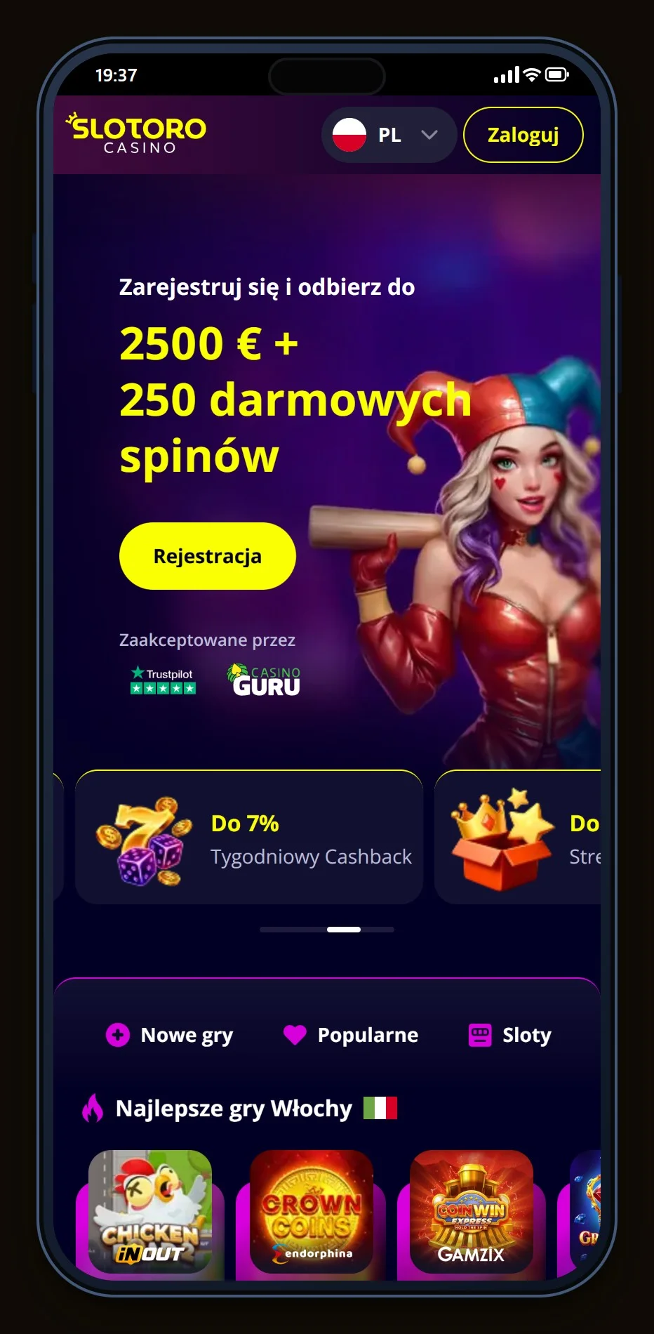 jeton casino: strona główna kasyna Slotoro