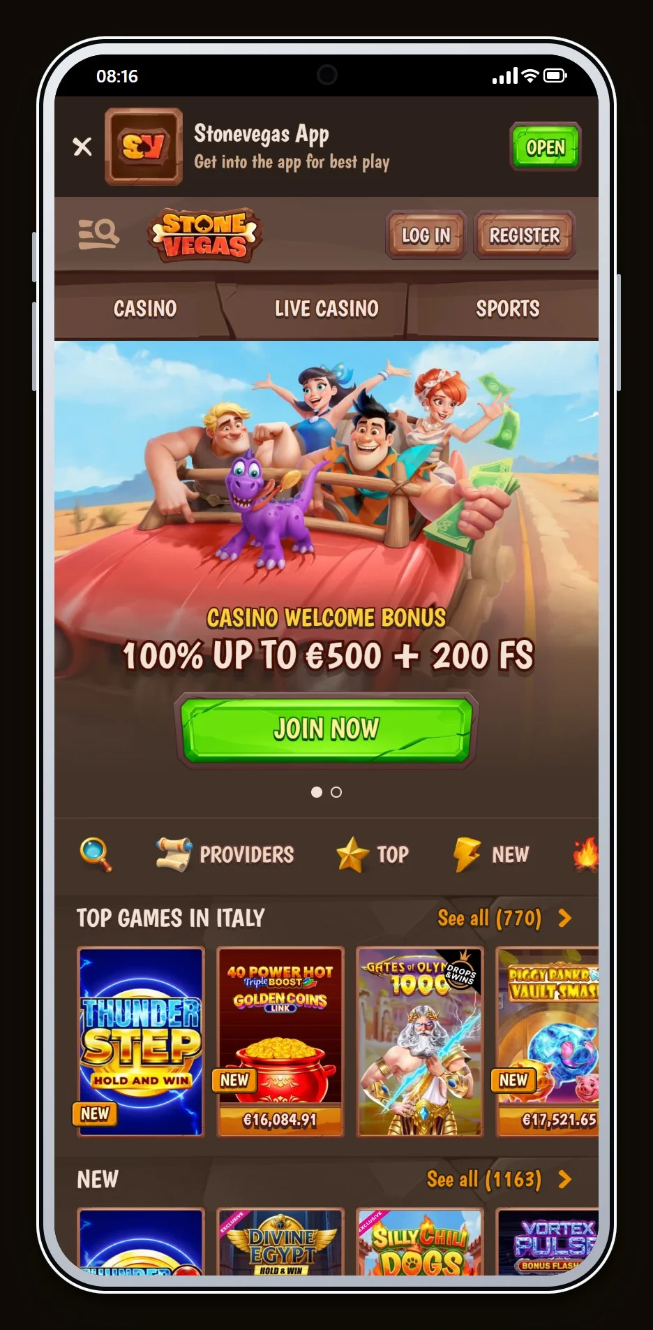 online casinos that accept jeton: StoneVegas lobby